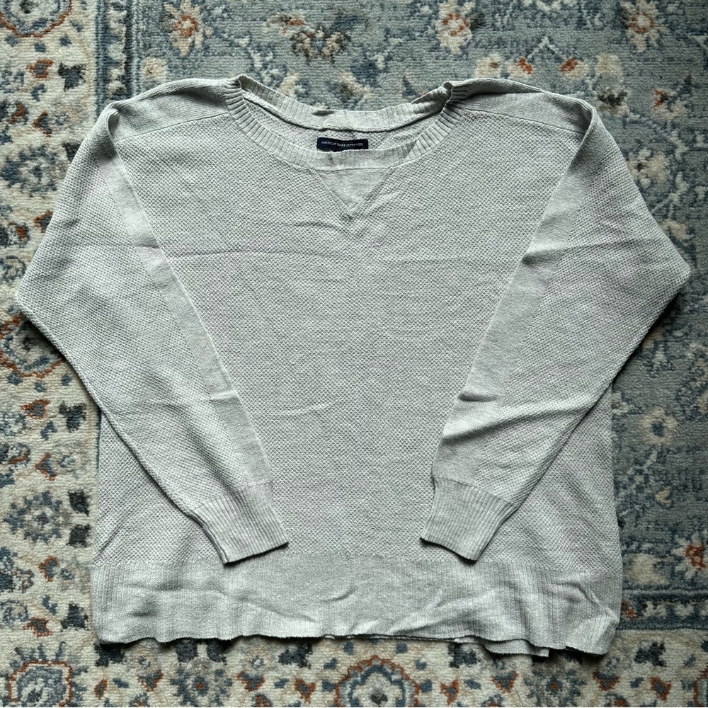 American Eagle Outfitters Gray Crew Neck Sweater